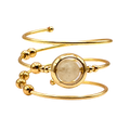 Gold-Plated Adjustable Moonstone Rotating Fidget Ring
