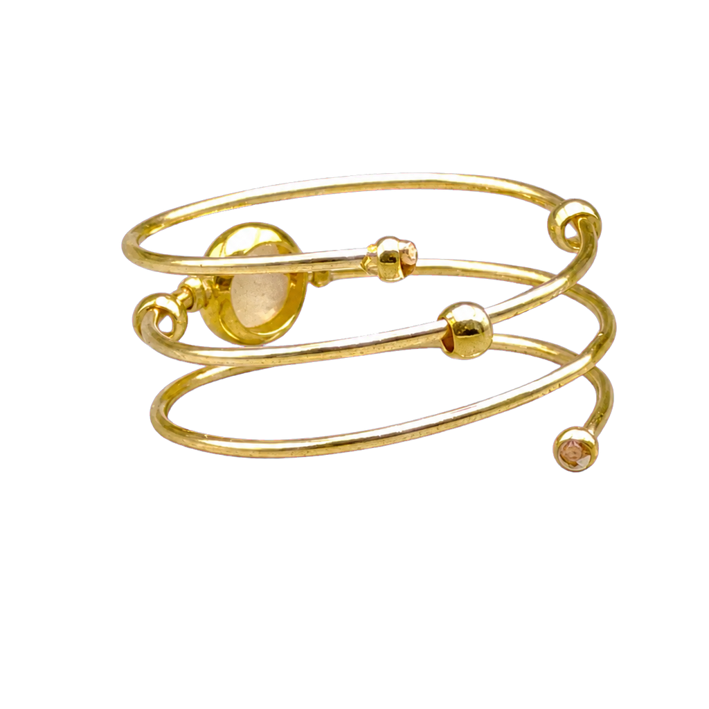 Gold-Plated Adjustable Moonstone Rotating Fidget Ring