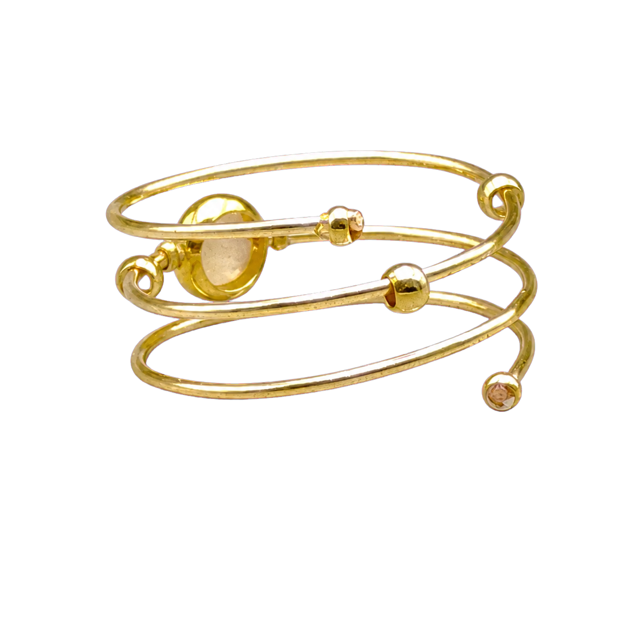 Gold-Plated Adjustable Moonstone Rotating Fidget Ring
