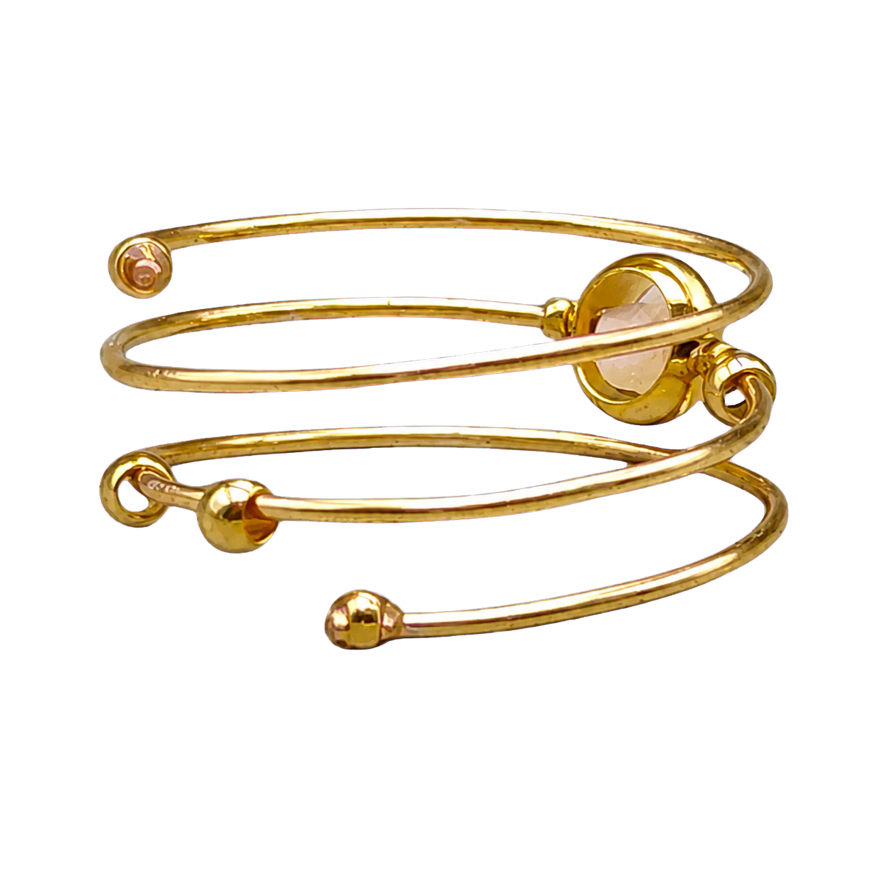 Gold-Plated Adjustable Moonstone Rotating Fidget Ring
