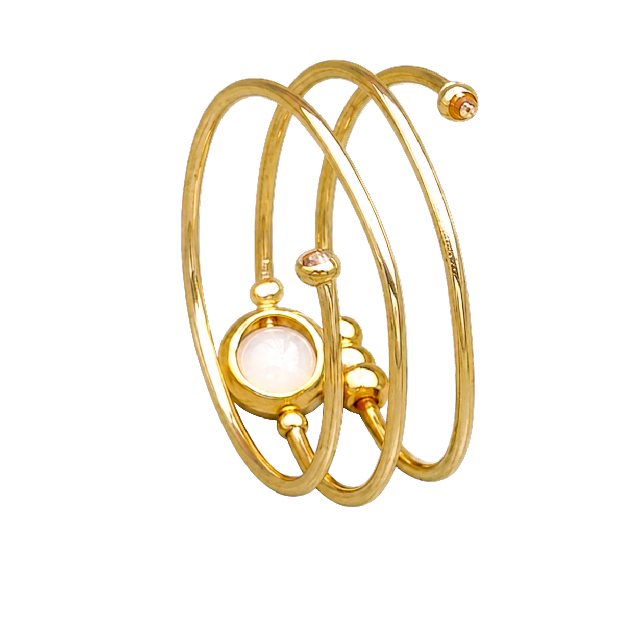 Gold-Plated Adjustable Moonstone Rotating Fidget Ring