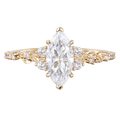 18K Yellow Gold Marquise Moissanite Engagement Ring